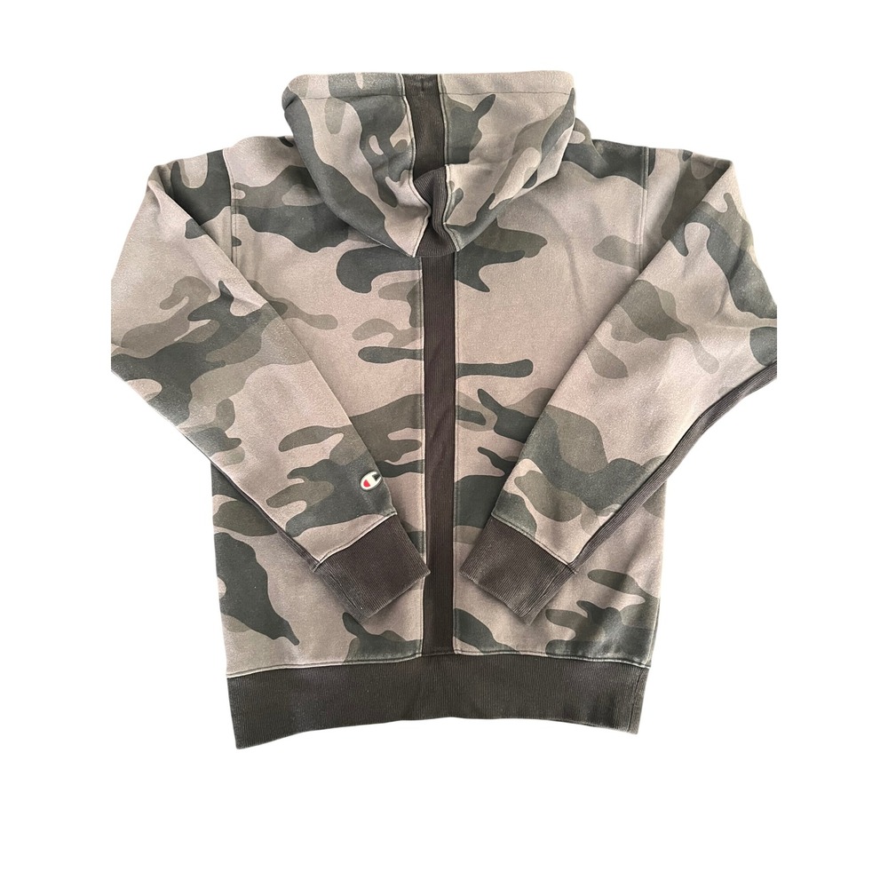 Champion Tech Weave Mens Small Camo Hoodie Pullover S9345 5529 Gray Black - Picture 3 of 11